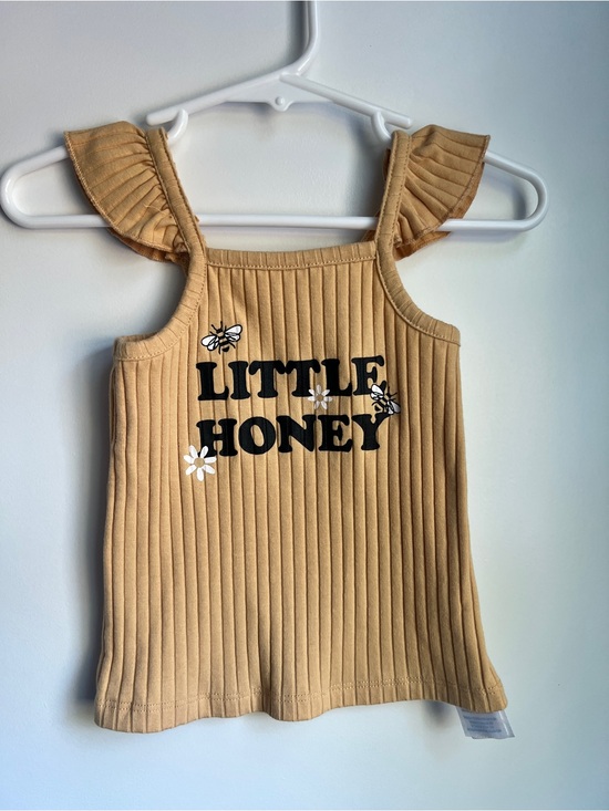 PI.baby Other - pl.baby “Little Honey” Ribbed Flutter Sleeve Tank | 12M